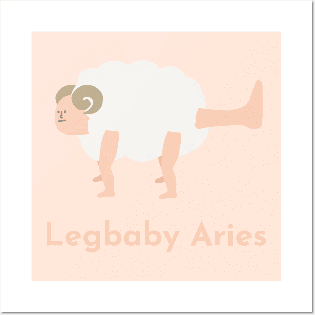 Legbaby Aries | Zodiac | Cute | Funny | Weird | Gift | Minimalist | Star Sign | Astrology | Wall Art by WiseCat